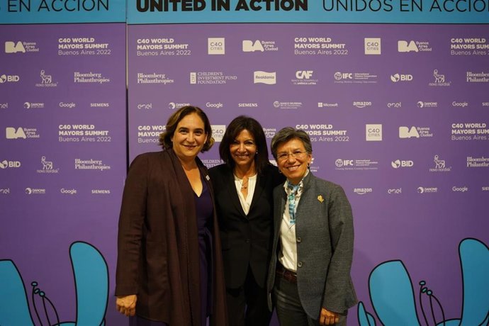 Las alcaldesas de Barcelona, Ada Colau, París, Anne Hidalgo, y Bogotá, Claudia López