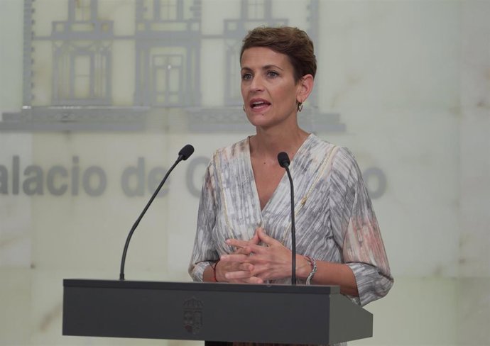 Archivo - La presidenta del Gobierno de Navarra, María Chivite.