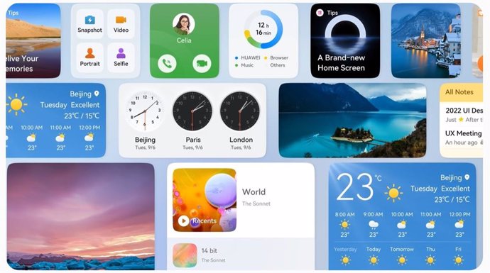 Gestión de iconos y widgets en la interfaz de EMUI13