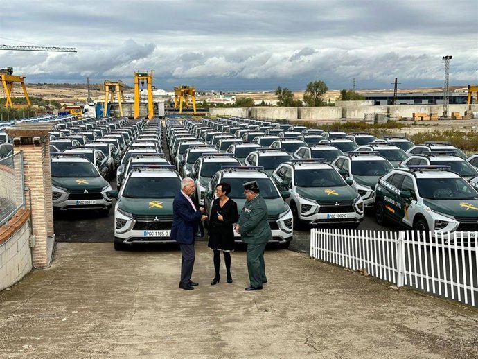 La directora de la Guardia Civil, María Gámez, en el acto de entrega de 221 nuevos coches para seguridad ciudadana