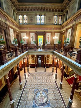 Interior del Palauet Casades, sede del Colegio de la Abogacía de Barcelona (Icab).
