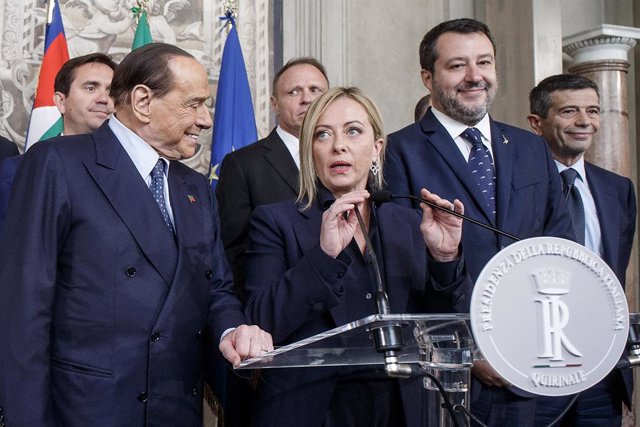 Silvio Berlusconi, Giorgia Meloni i Matteo Salvini