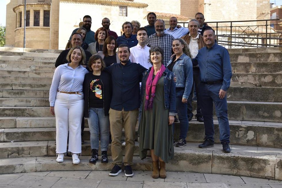 José Luis García Gascón junto a integrantes de su lista a las primarias de Podemos C-LM