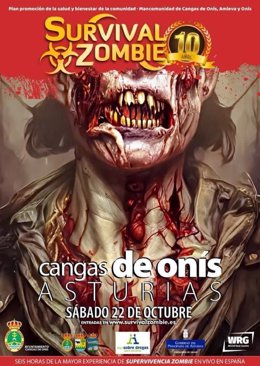 Cartel del Survival Zombie en Cangas de Onís