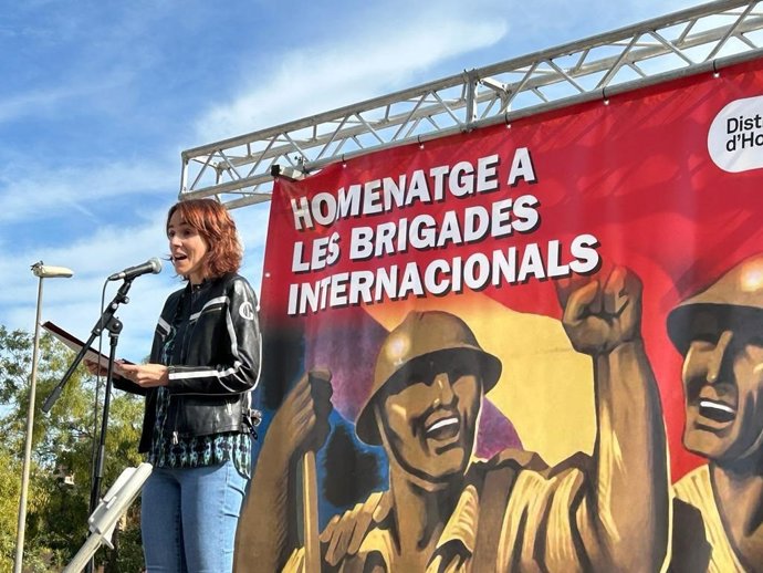 La consellera de Justicia, Derechos y Memoria de la Generalitat Gemma Ubasart clausura el homenaje a las Brigadas Internacionales