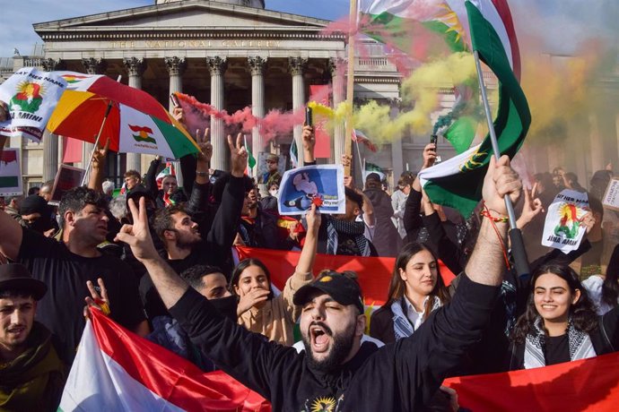 Movilizaciones en solidaridad con Irán en Londres. 