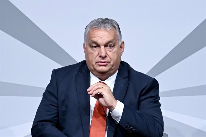 11 October 2022, Berlin: Hungary's Prime Minister Viktor Orban speaks at the publishers' talk of the magazine Cicero and the Berliner Zeitung on the topic "Storm over Europe - the Ukraine war, the energy crisis and geopolitical challenges". Photo: Britt