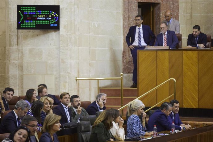 Foto de archivo del Pleno del Parlamento andaluz.