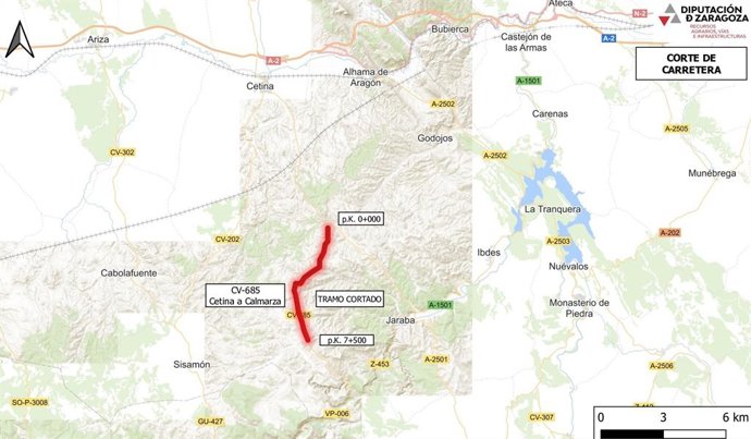 Corte de la carretera de Cetina a Calmarza.