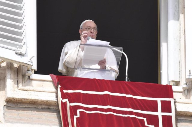 El Papa Francisco durante el ángelus del domingo 23 de octubre de 2022.