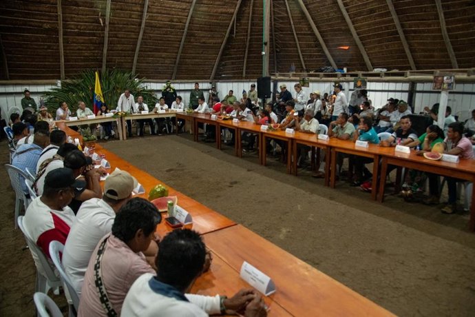 El presidente de Colombia, Gustavo Petro, en Puerto Leguízamo, Putumayo.