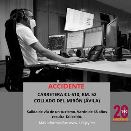 Gráfico elaborado por el 112 con datos del accidente mortal en la CL-510 en Collado del Mirón