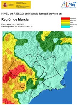 Mapa de riesgos de incendios forestales