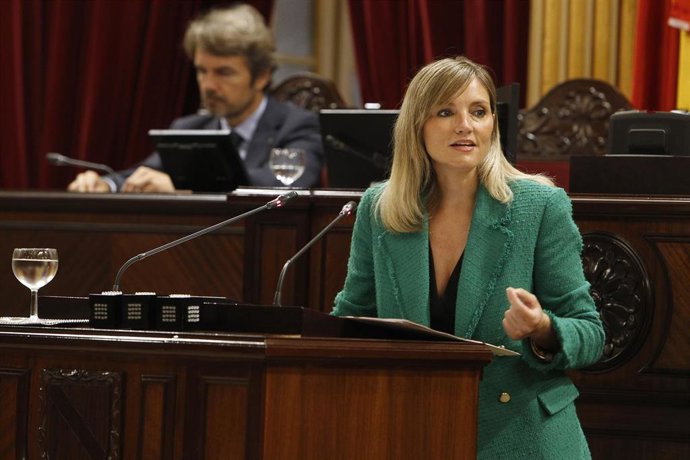 La portavoz parlamentaria de Ciudadanos (Cs) Baleares, Patricia Guasp, en el Parlament. 