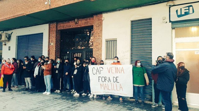 Protestas en Malilla, en València, contra los desahucios