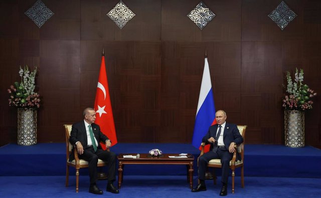 Los presidentes de Turquía y de Rusia, Recep Tayyip Erdogan y Vladimir Putin, respectivamente