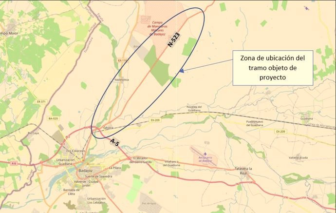 Mitma licita la redacción del proyecto de trazado y construcción del tramo de la autovía A-58 entre Bótoa y Badajoz por 2,4 millones de euros