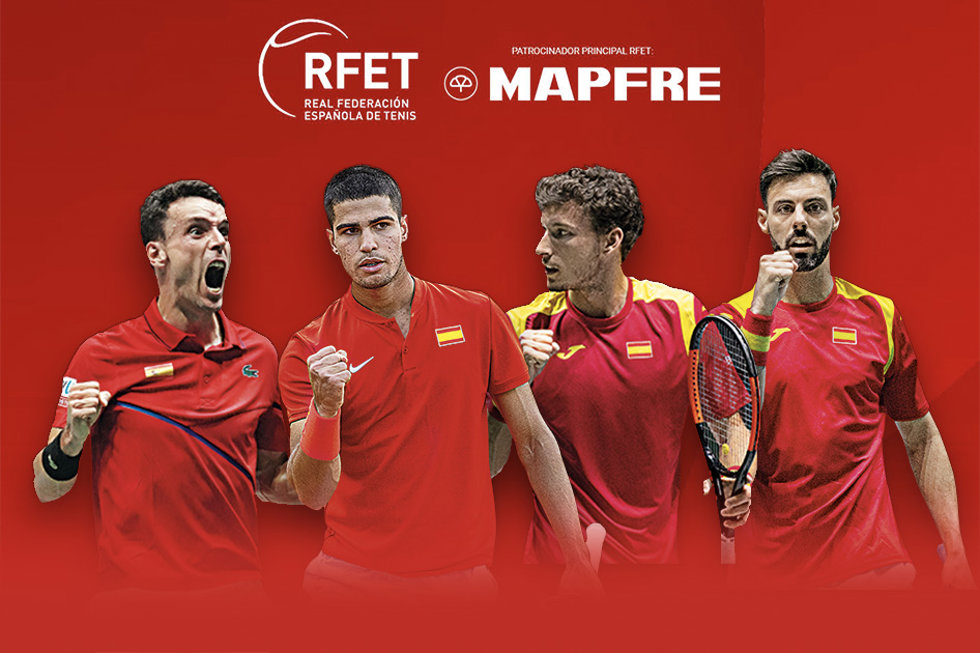 Cartel del equipo español para la Davis