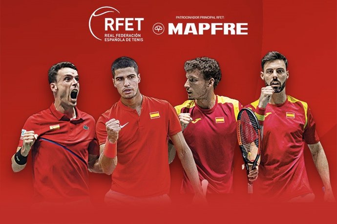 Cartel del equipo español para la Copa Davis