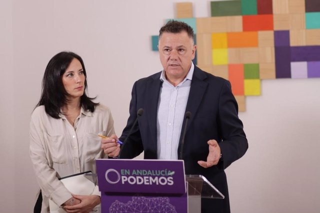 El portavoz adjunto del grupo parlamentario Por Andalucía, Juan Antonio Delgado, este lunes