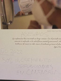 Actos vandálicos sobre la muestra itinerante 'Miradas enfermeras de la pandemia' durante su exhibición en Liencres