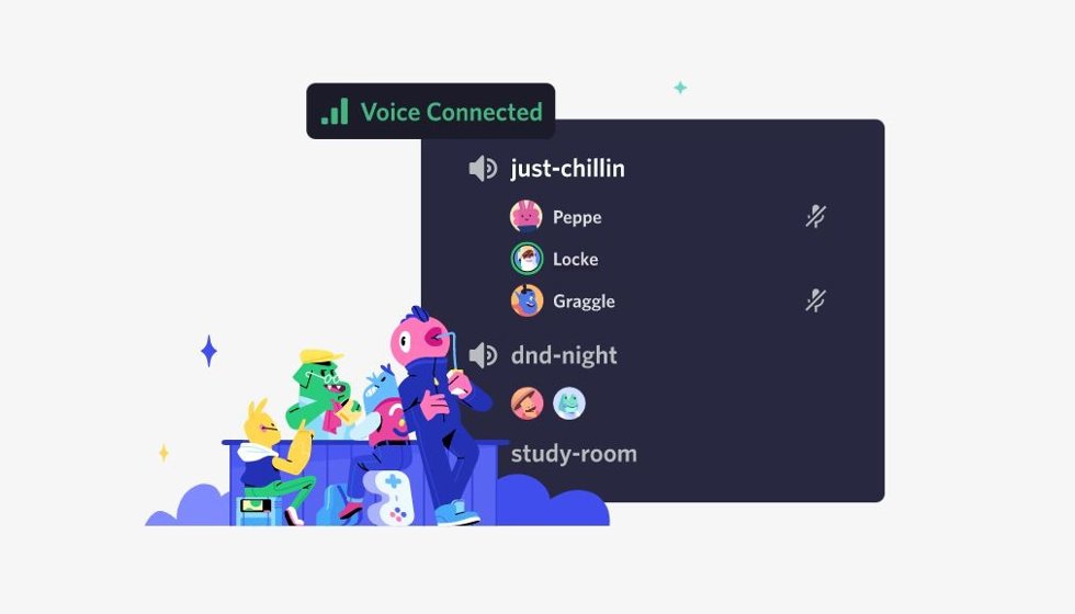 Captura de los canales de voz de Discord