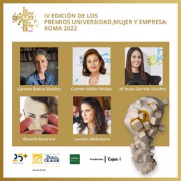 Galardonadas con los 'Premios Universidad, Mujer y Empresa: Roma 2022'.