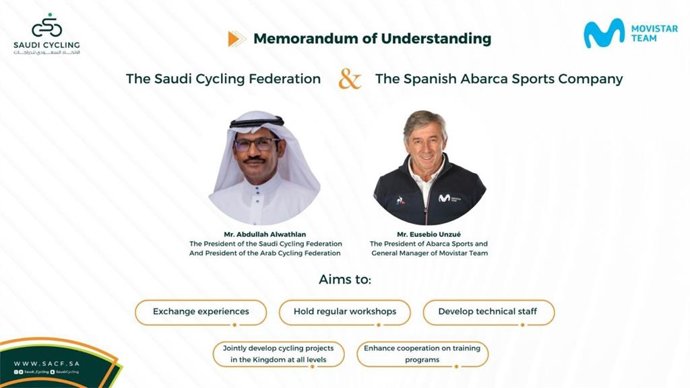 La Federación Saudí de Ciclismo y la empresa gestora de Movistar firman un acuerdo de colaboración