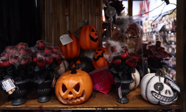 Calabazas de Halloween en la tienda Barullo, a 24 de octubre