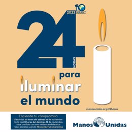 Cartel de la X edición de las '24 horas' de Manos Unidas.