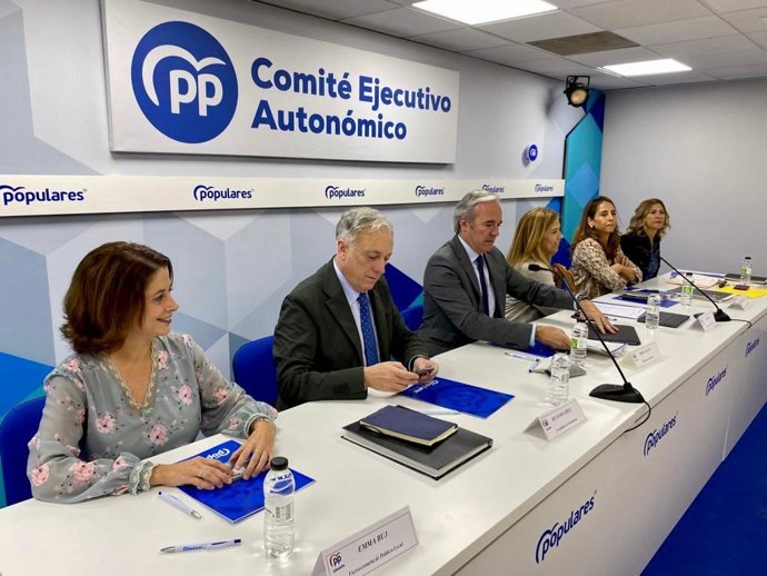 Jorge Azcón ha presidido la reunión del Comité Ejecutivo del PP Aragón.