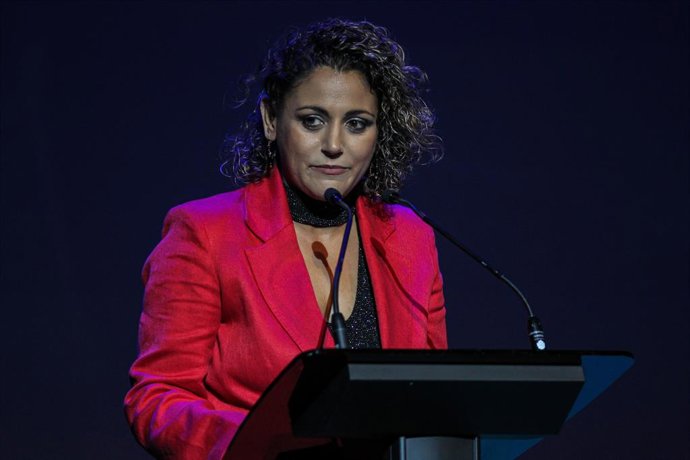 Archivo - Beatriz Alvarez Mesa, President of the Professional Women's Soccer League (LFFP) during Official presentation Womens Profesional Football League at Callao city light on Sep 06, 2022, in Madrid, Spain.