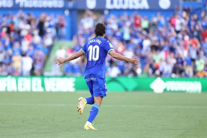 Archivo - Enes Unal of Getafe celebrates a goal during the Spanish League, La Liga Santander, football match played between Getafe CF and Real Sociedad at Coliseum Alfonso Perez stadium on September 11, 2022 in Getafe, Madrid, Spain.