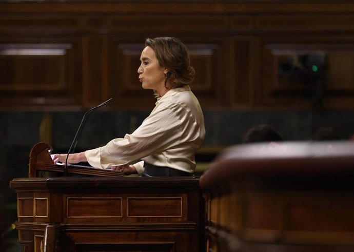 La portavoz parlamentaria del PP en el Congreso, Cuca Gamarra, interviene durante una sesión plenaria en el Congreso de los Diputados, a 13 de octubre de 2022, en Madrid (España). 