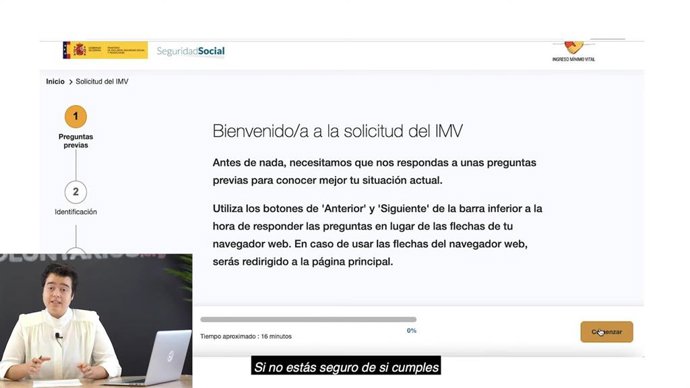 Archivo - Vídeo de Cibervoluntarios sobre como pedir el Ingreso Mínimo Vital.