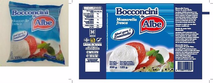 Mozzarella fresca (queso de pasta hilada) de la marca Bocconcini de Albe retirada por la Agencia Española de Seguridad Alimentaria y Nutrición (AESAN) debido a la presencia de toxina estafilocócica.