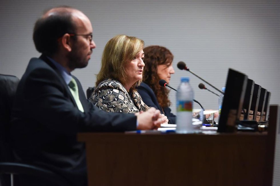 La presidenta de la AIReF, Cristina Herrero, en rueda de prensa este martes.