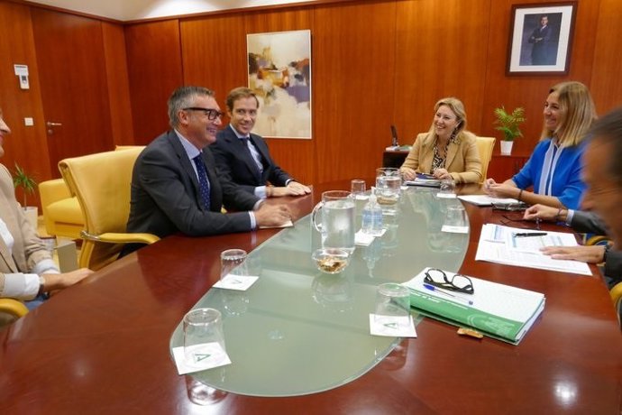 Reunión de la consejera de Hacienda, Carolina España, con el grupo parlamento de Vox.