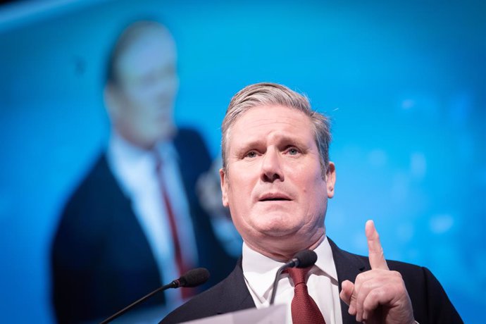 20 October 2022, United Kingdom, Brighton: UK Labour leader Sir Keir Starmer delivers a speech during the annual TUC congress in Brighton. Photo: Stefan Rousseau/PA Wire/dpa