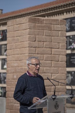 El alcalde de Valncia, Joan Ribó, durante el acto en recuerdo de los valencianos víctimas del nazismo en los campos de concentración. 