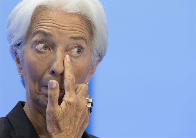 Archivo - FILED - 21 July 2022, Hessen, Frankfurt_Main: Christine Lagarde, President of the European Central Bank (ECB), speaks at the bank's press conference. Photo: Boris Roessler/dpa