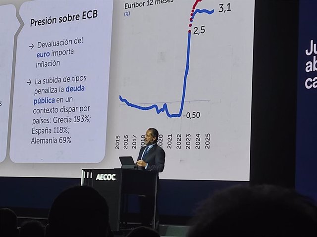 Juan Carlos Escotet durante su ponencia en el 37º Congreso AECOC de Gran Consumo
