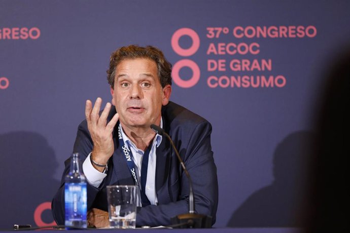 El presidente ejecutivo de la Corporación Hijos de Rivera (Estrella Galicia), Ignacio Rivera, en rueda de prensa en el 37 Congreso de Gran Consumo de Aecoc.