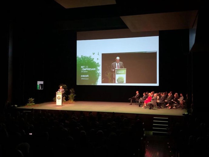 El presidente de Cecot, Xavier Panés, en la 27 edición de la Nit de l'Empresari. El 25 de octubre de 2022.