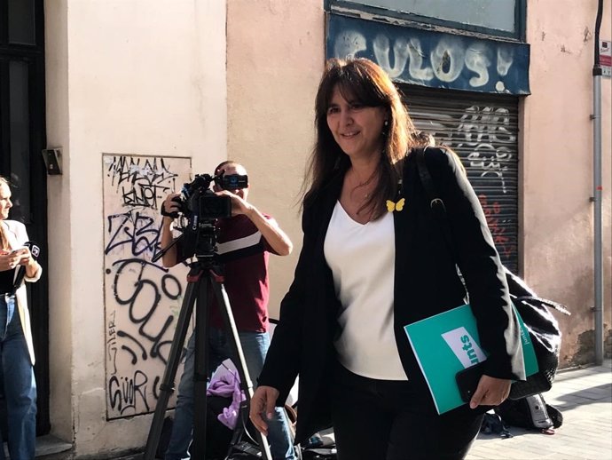 La presidenta de Junts, Laura Borrs, a su llegada a la ejecutiva extraordinaria que afrontó el caso del diputado Francesc de Dalmases