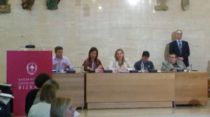 Pleno de las Juntas de Bizkaia en la Casa de Juntas de Gerediaga.
