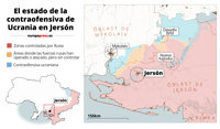 Mapa de la contraofensiva de Ucrania frente al ejército ruso en Jersón