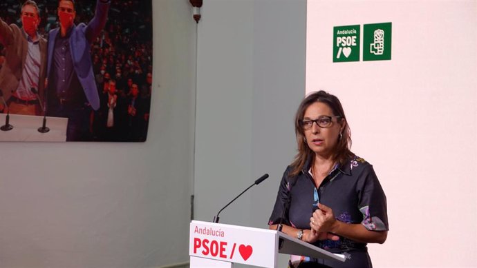 Archivo - La diputada del PSOE-A Isabel Ambrosio, en una foto de archivo en rueda de prensa.