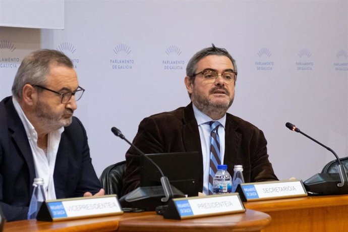 El director xeral de Pesca, Acuicultura e Innovación Tecnolóxica, Antonio Basanta, durante su comparecencia en el Parlamento.