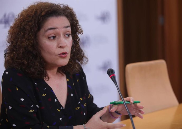 La portavoz de Por Andalucía, Inmaculada Nieto, en una foto de archivo en rueda de prensa.